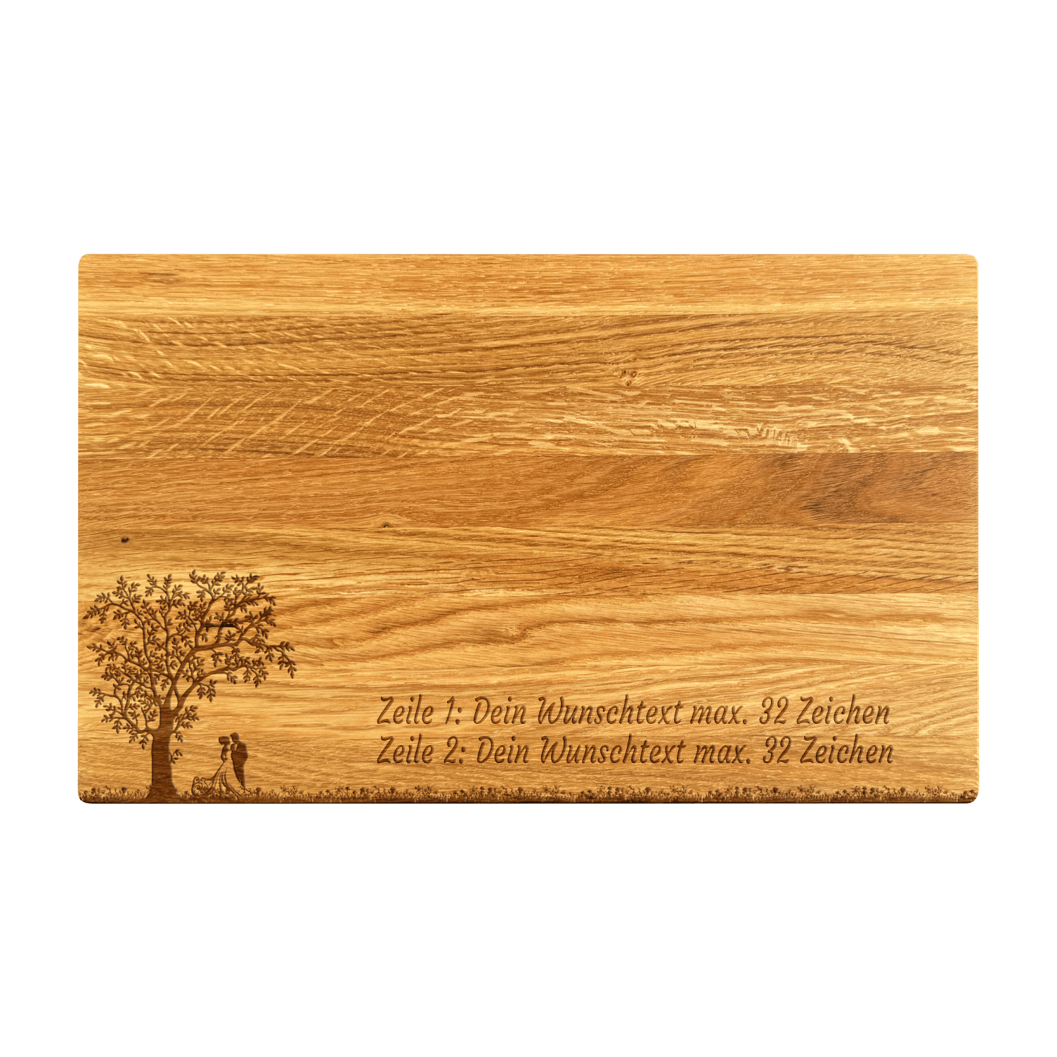 Schneidebrett Eiche geölt 30 x 18 x 1.5 cm (Preis inkl. Gravur)