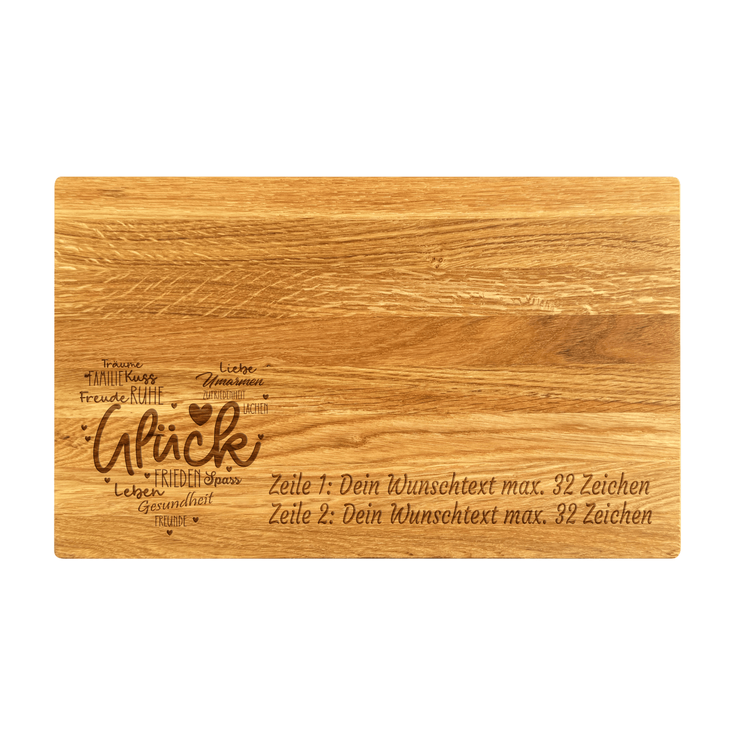 Schneidebrett Eiche geölt 30 x 18 x 1.5 cm (Preis inkl. Gravur)