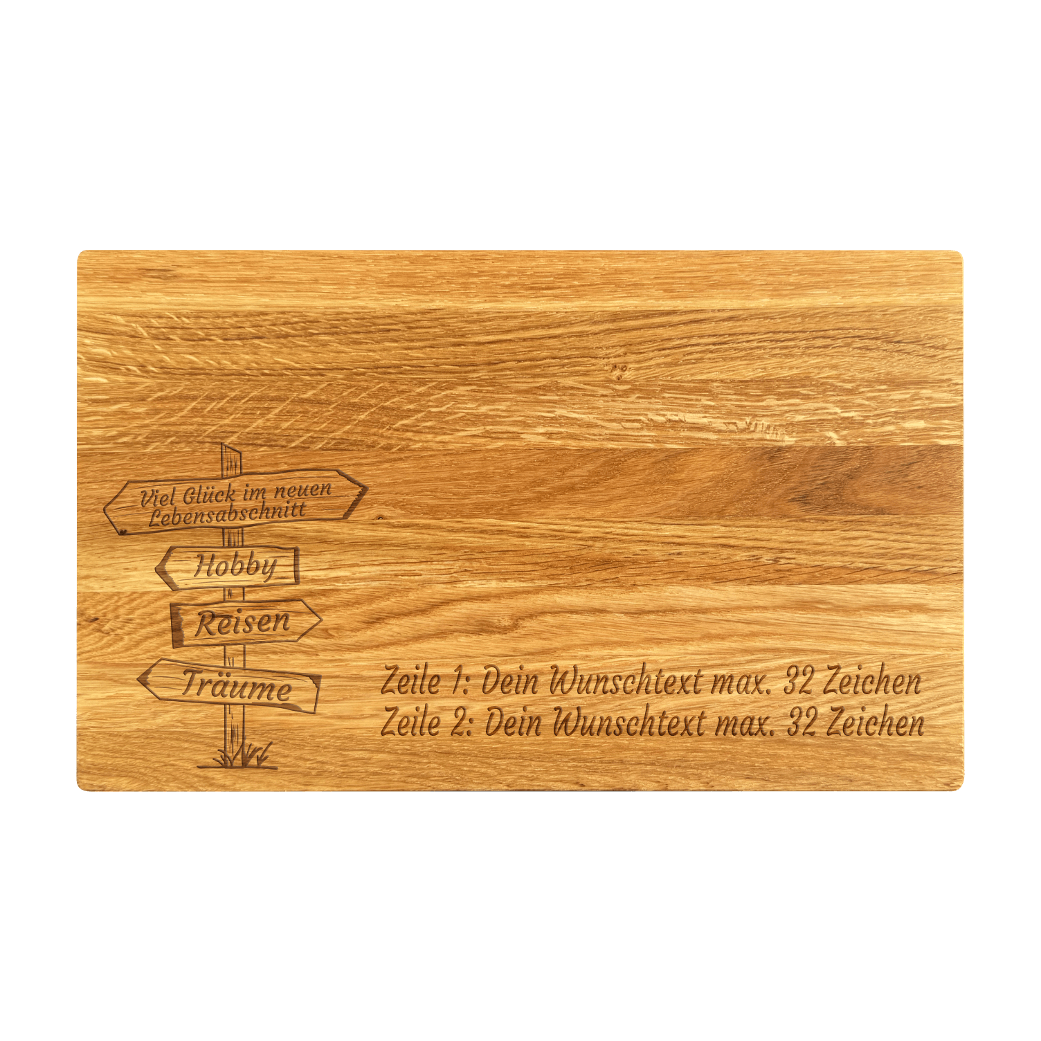 Schneidebrett Eiche geölt 30 x 18 x 1.5 cm (Preis inkl. Gravur)