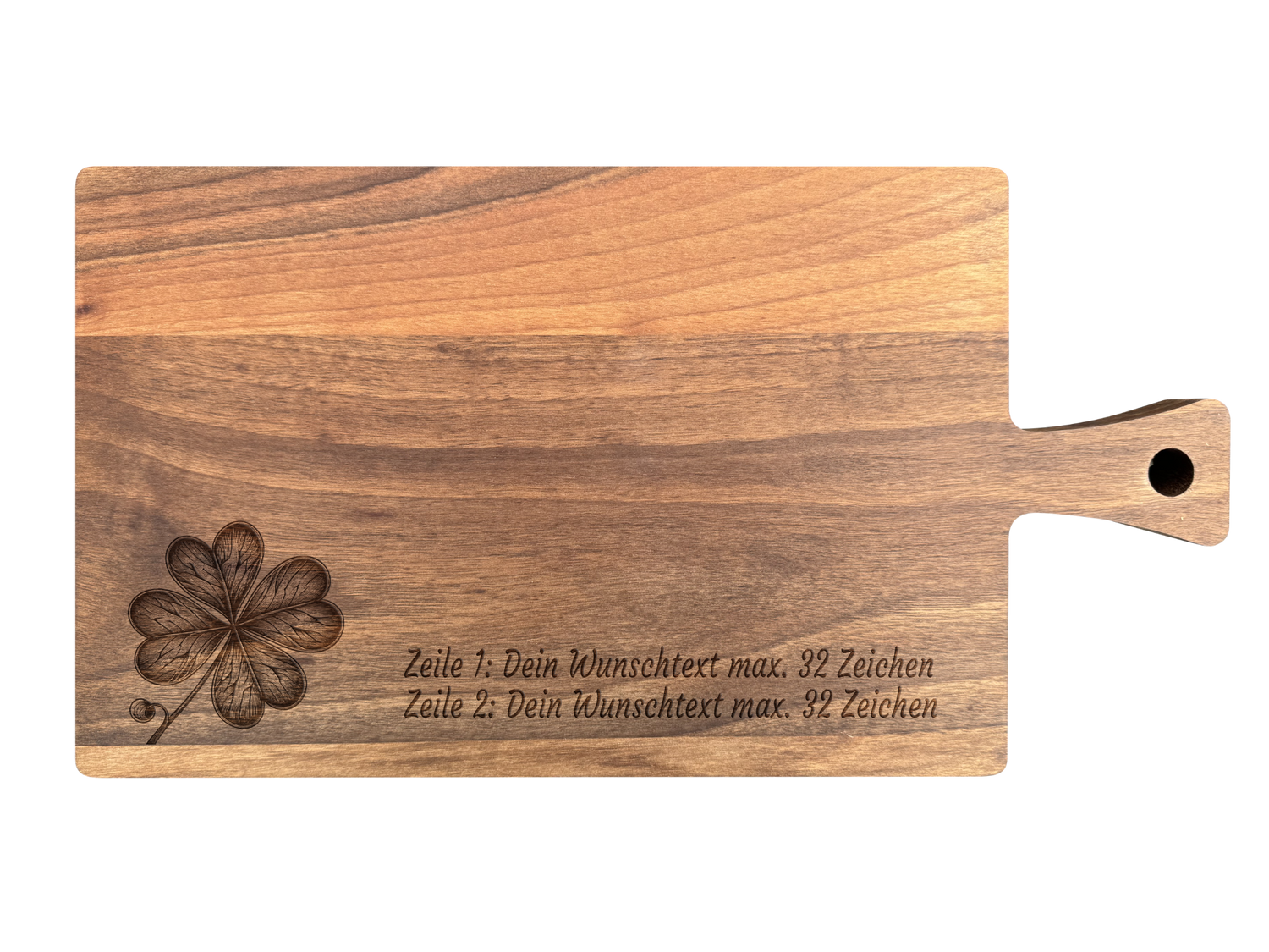 Schneidebrett Nussbaum geölt mit Griff  40 x 20 x 2 cm (Preis inkl. Gravur)