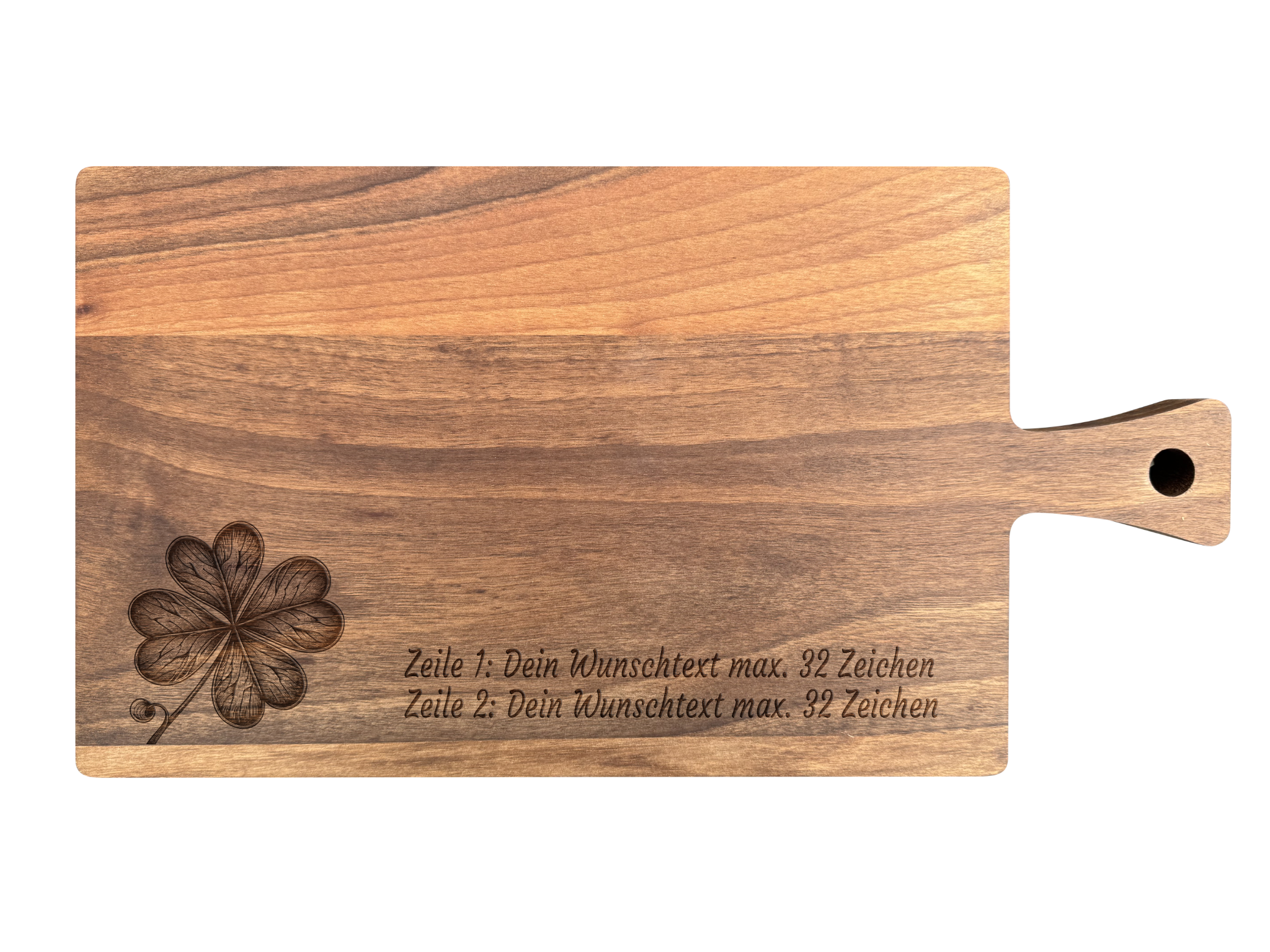 Schneidebrett Nussbaum geölt mit Griff  40 x 20 x 2 cm (Preis inkl. Gravur)