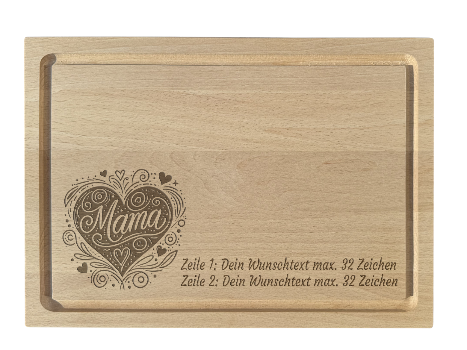 Schneidebrett Buche graviert mit Mama