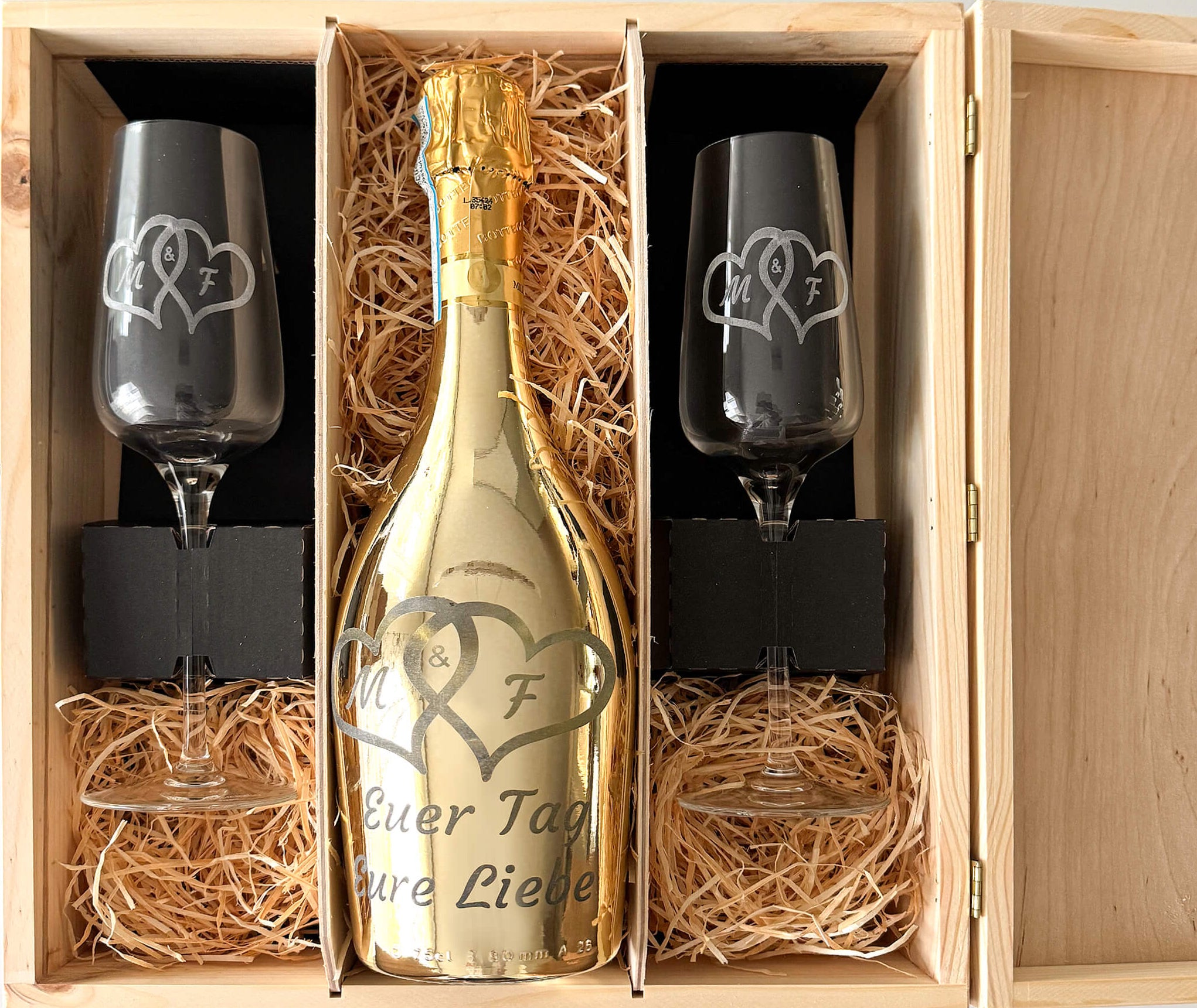 Set Prosecco mit zwei Prosecco Gläsern