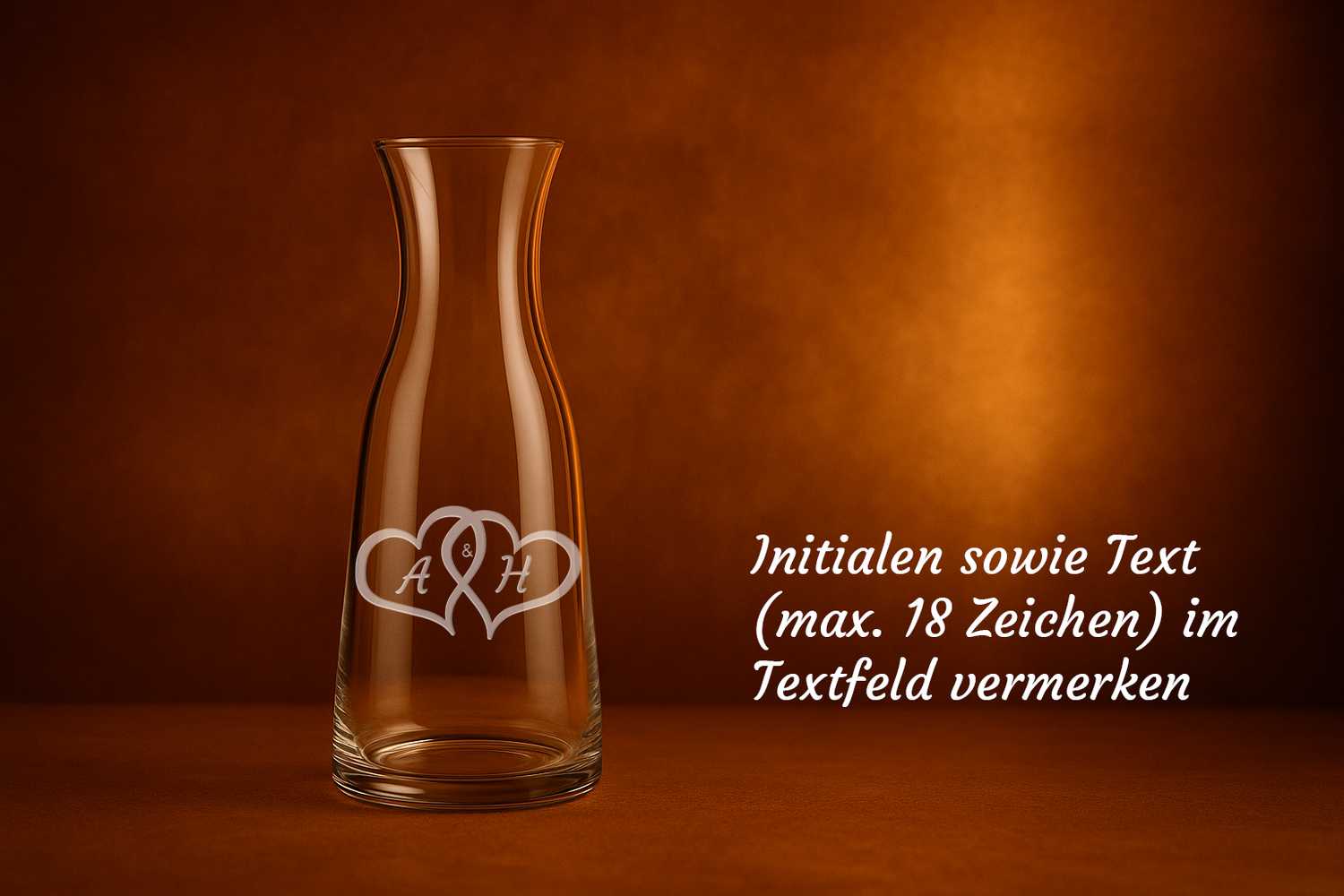Bormioli Luigi Wein- Wasser Karaffe  Atelier 0.5 lt. Höhe 22.5 cm (Preis inkl. Gravur)