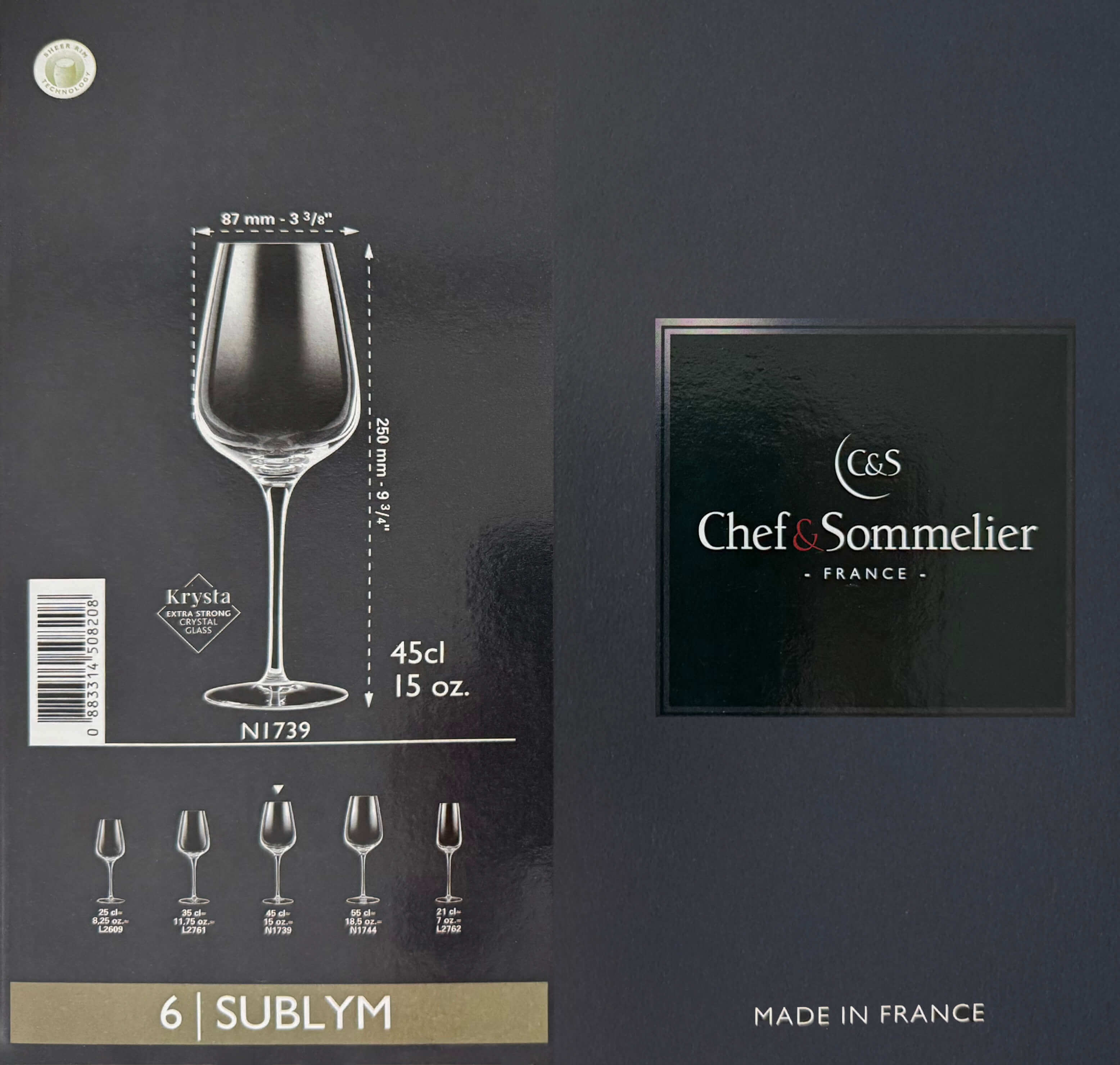 Weissweinglas Sublym Chef & Sommelier 35 cl Höhe 230 mm (Preis inkl. Gravur)
