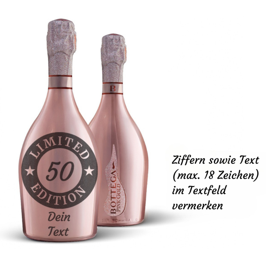 Bottega Prosecco Pink Gold Trevisio DOC Brut 75cl (Preis inkl. Gravur)