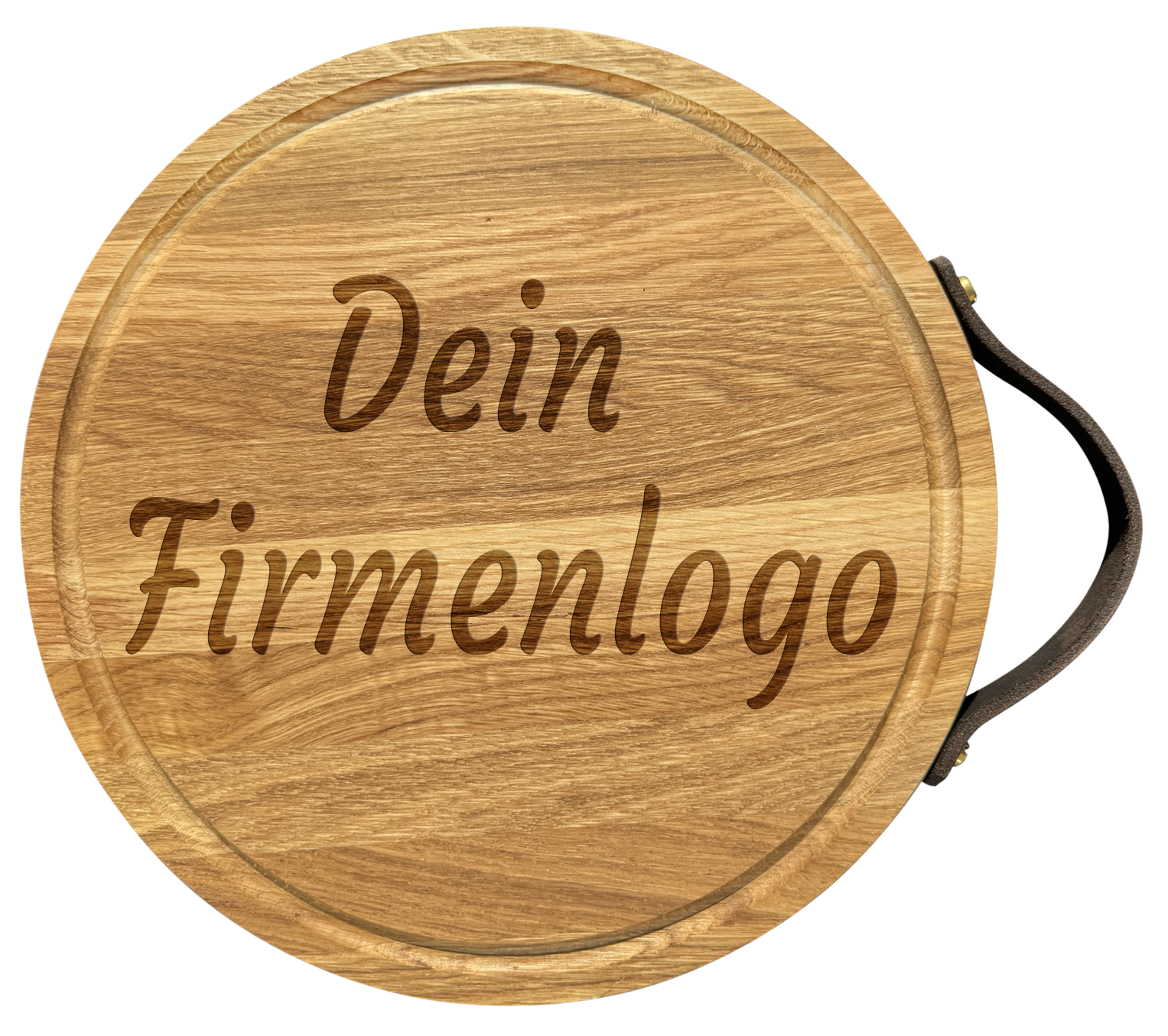 Schneidebrett rund Eiche "Firmenlogo"