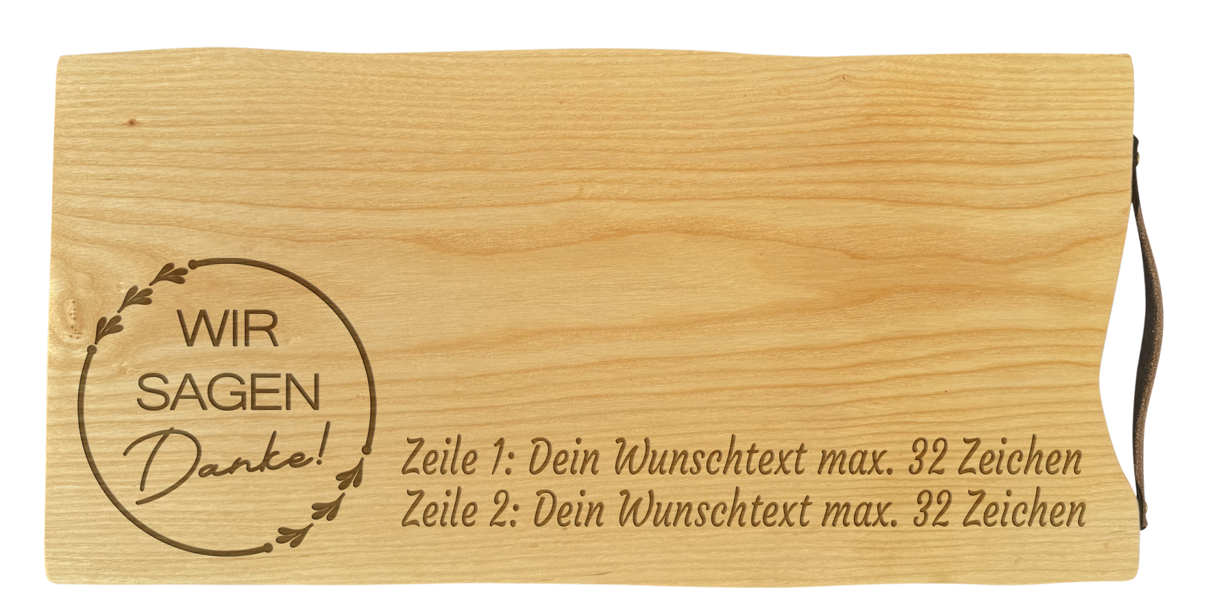 Schneidebrett Esche Wir sagen Danke
