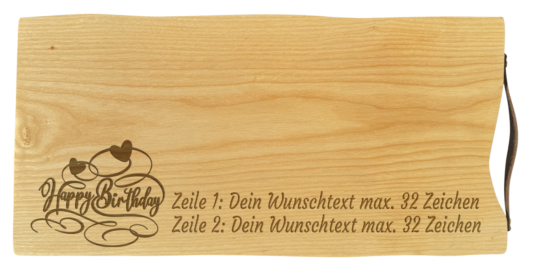 Schneidebrett Esche Happy Birthday
