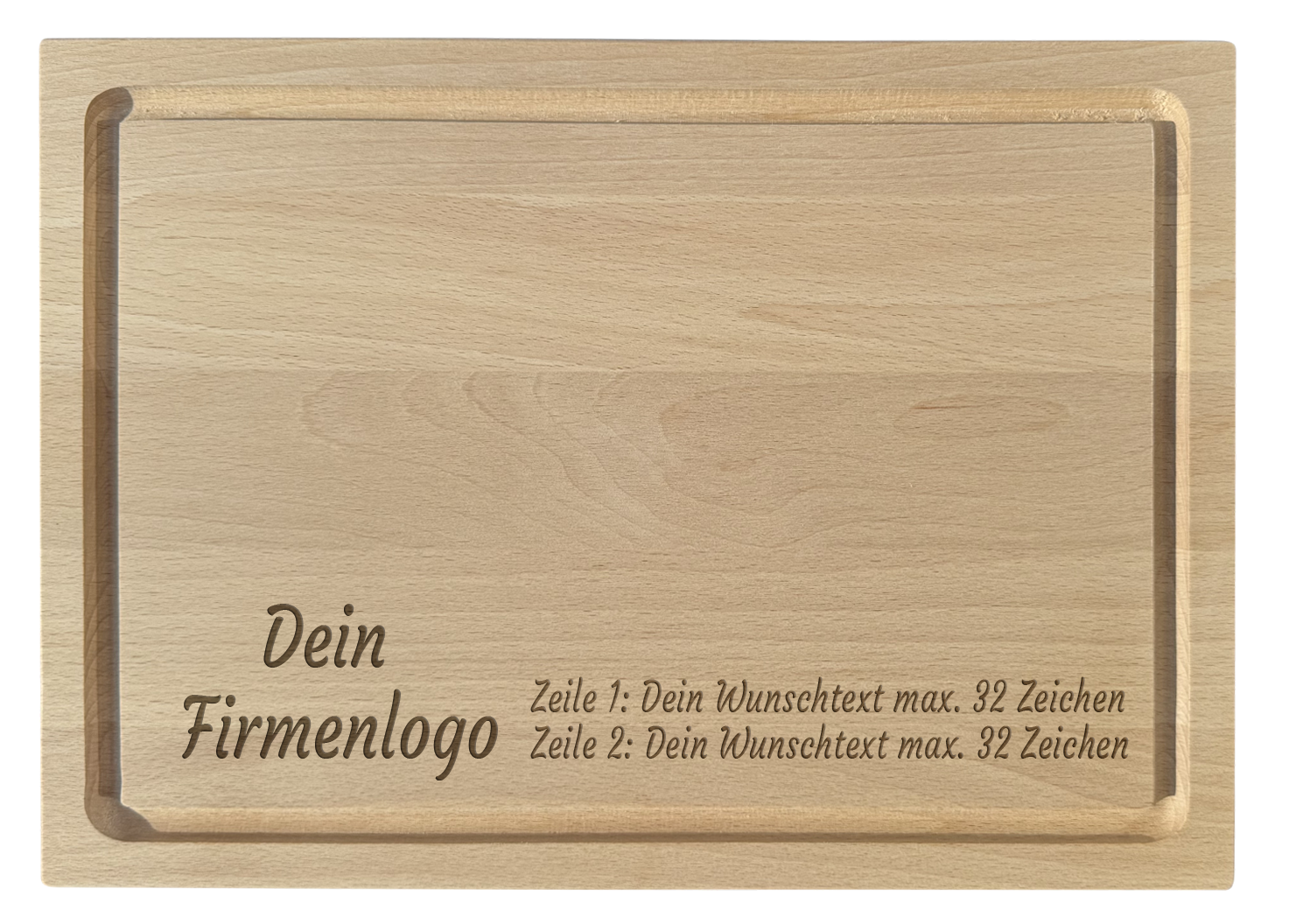 Schneidebrett Buche Gravur Firmenlog